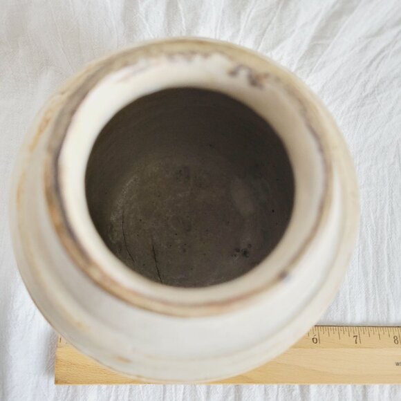 Vintage Studio Pottery Ceramic Vase Crock With Organic Ribbed Textural Finish - Picture 6 of 8